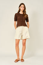 Liora Embroidered Flare Shorts