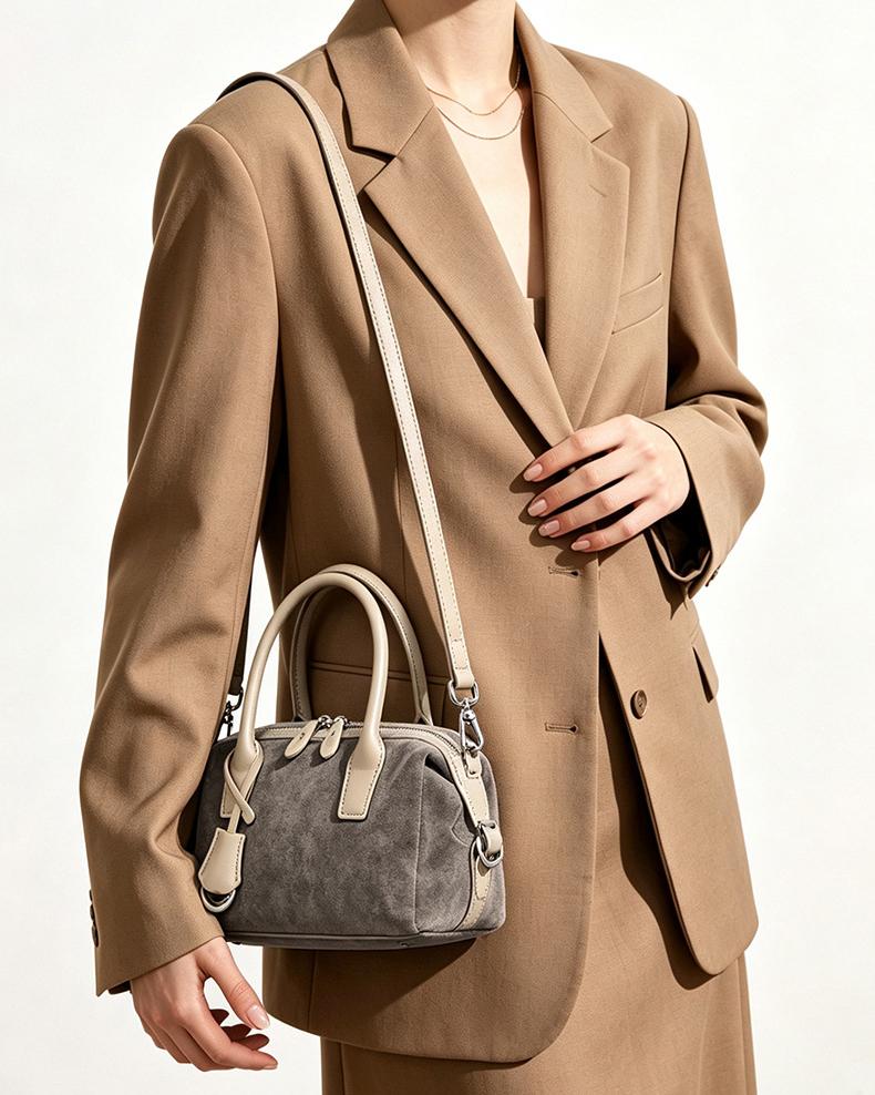 Cedar Suede Boston Bag
