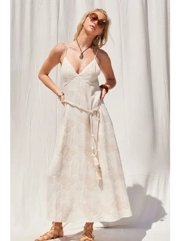 Sage Jacquard Maxi Dress