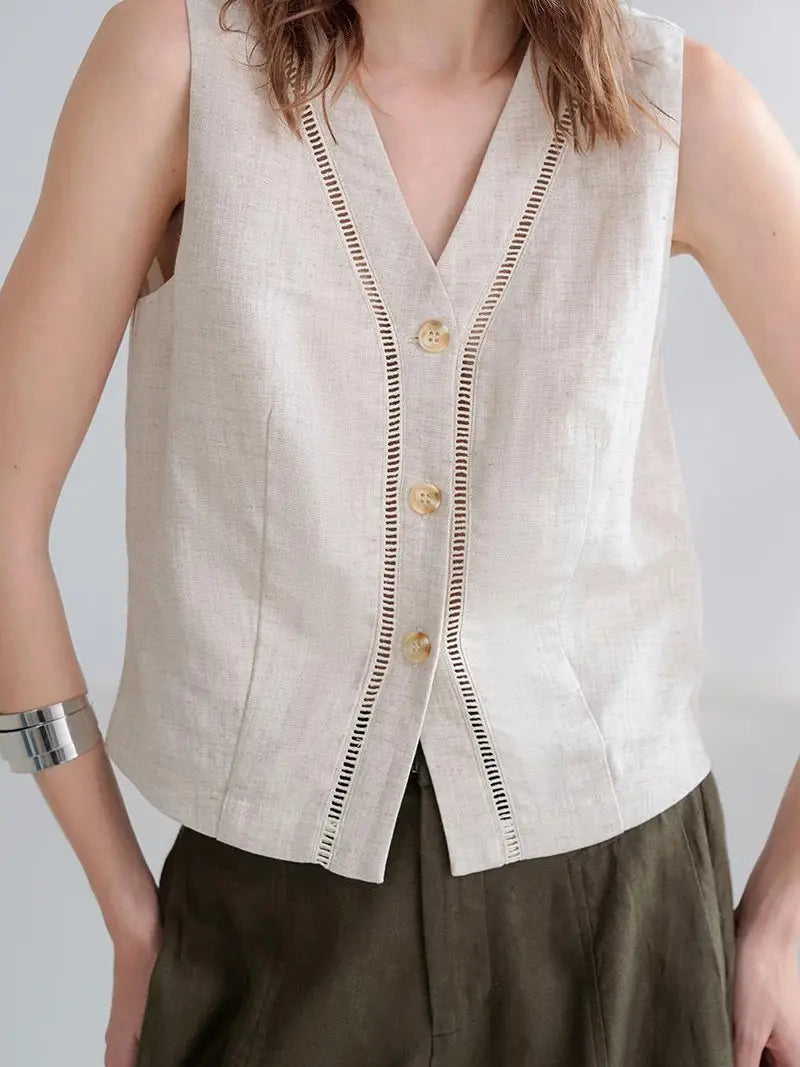 Fern Linen Vest