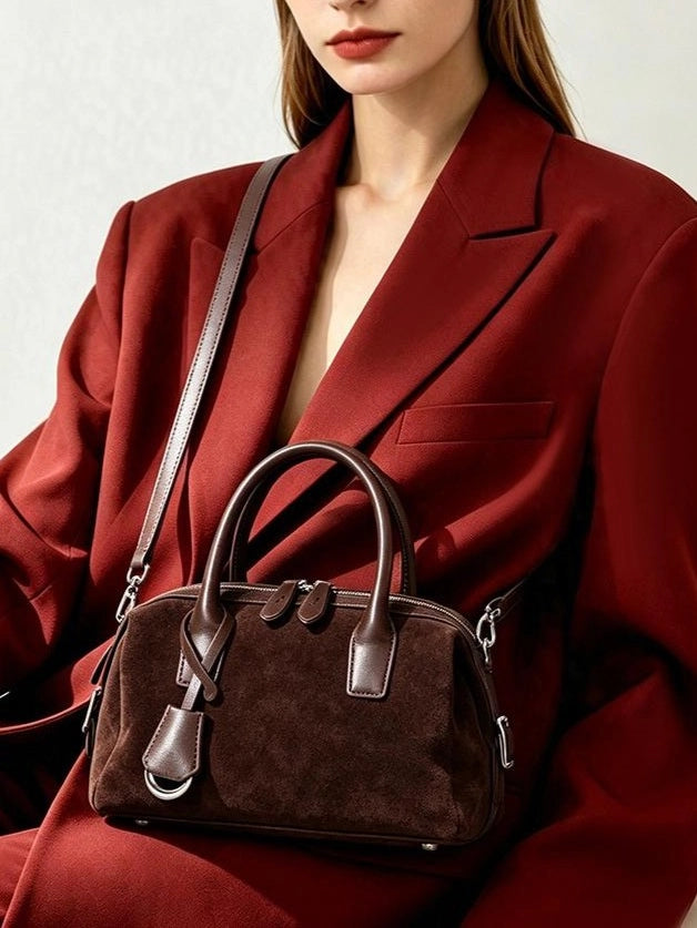 Cedar Suede Boston Bag