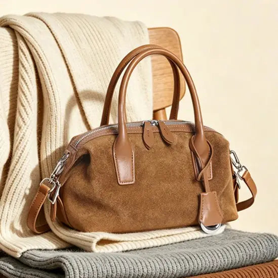 Cedar Suede Boston Bag