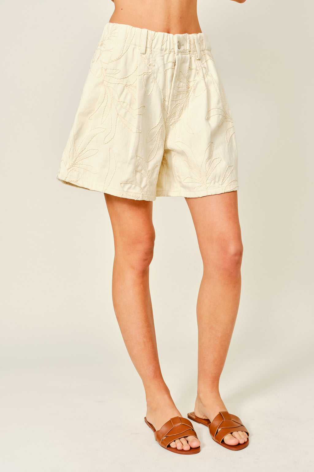 Liora Embroidered Flare Shorts