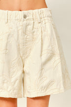 Liora Embroidered Flare Shorts