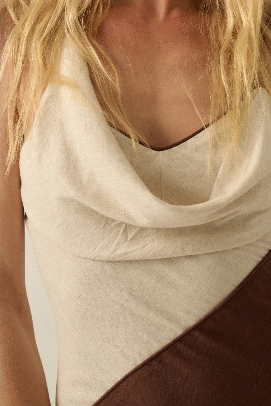 Laurel Colorblock Linen Maxi Dress
