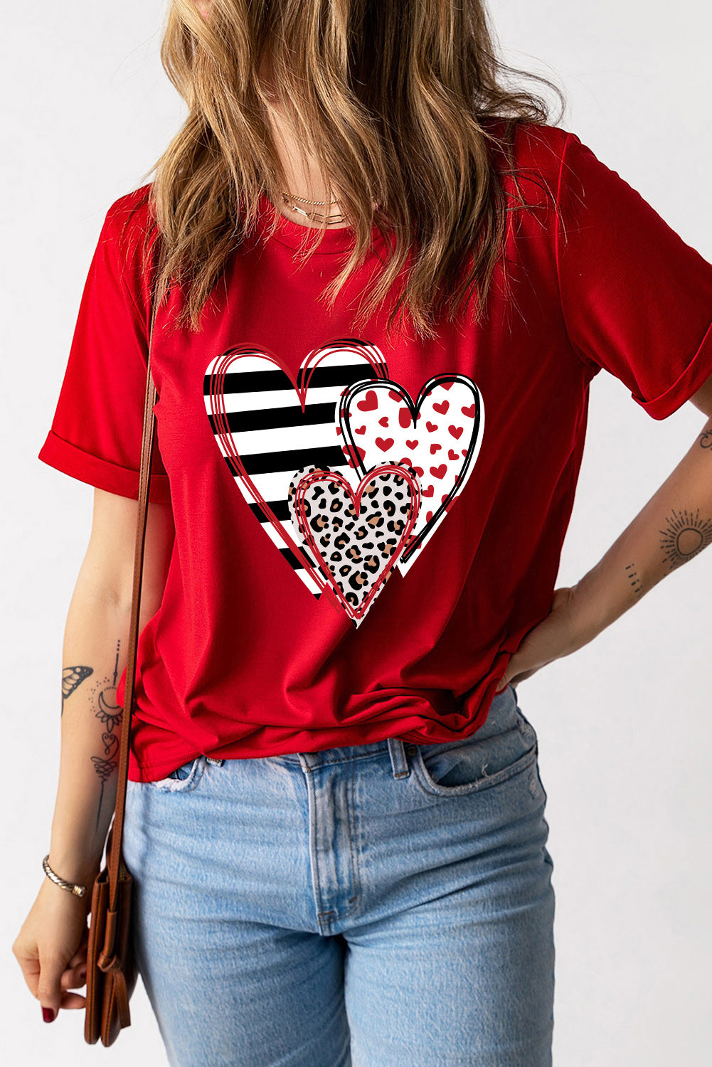 Heart Round Neck T-Shirt