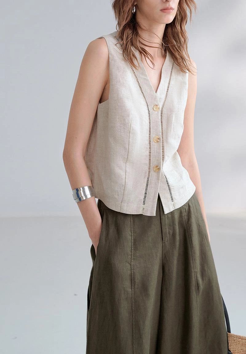 Fern Linen Vest