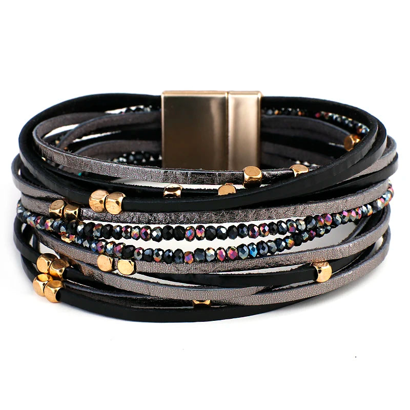 Layered Luxe Leather Bracelet