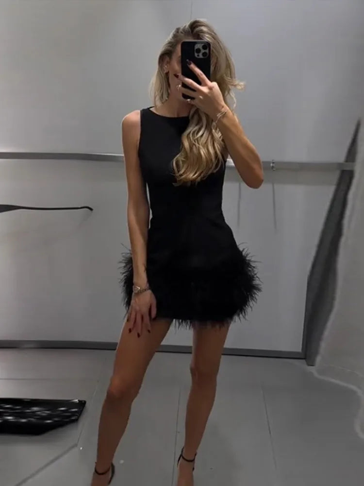 Midnight Plume Dress
