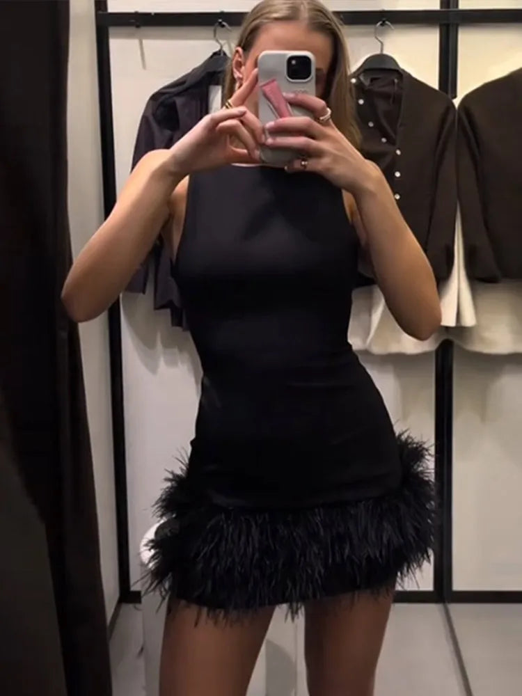 Midnight Plume Dress