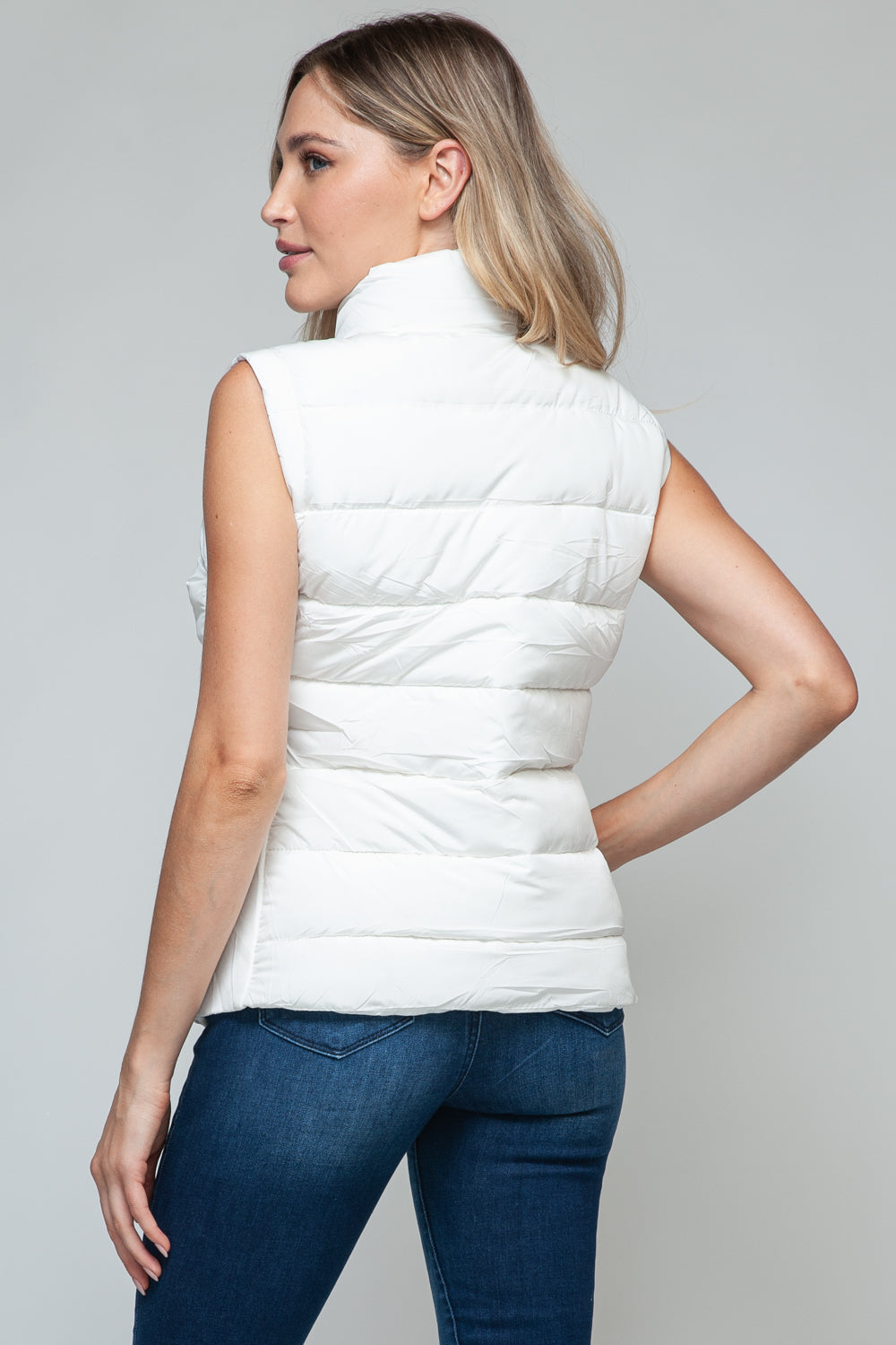 Snobbish Zip Up Turtleneck Vest Jacket with Pockets