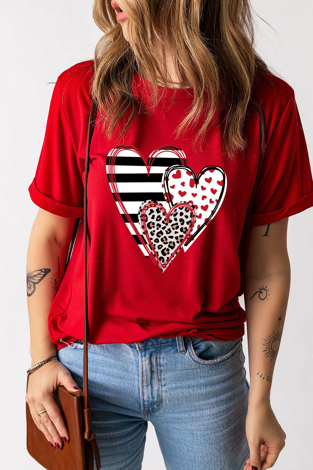 Heart Round Neck T-Shirt