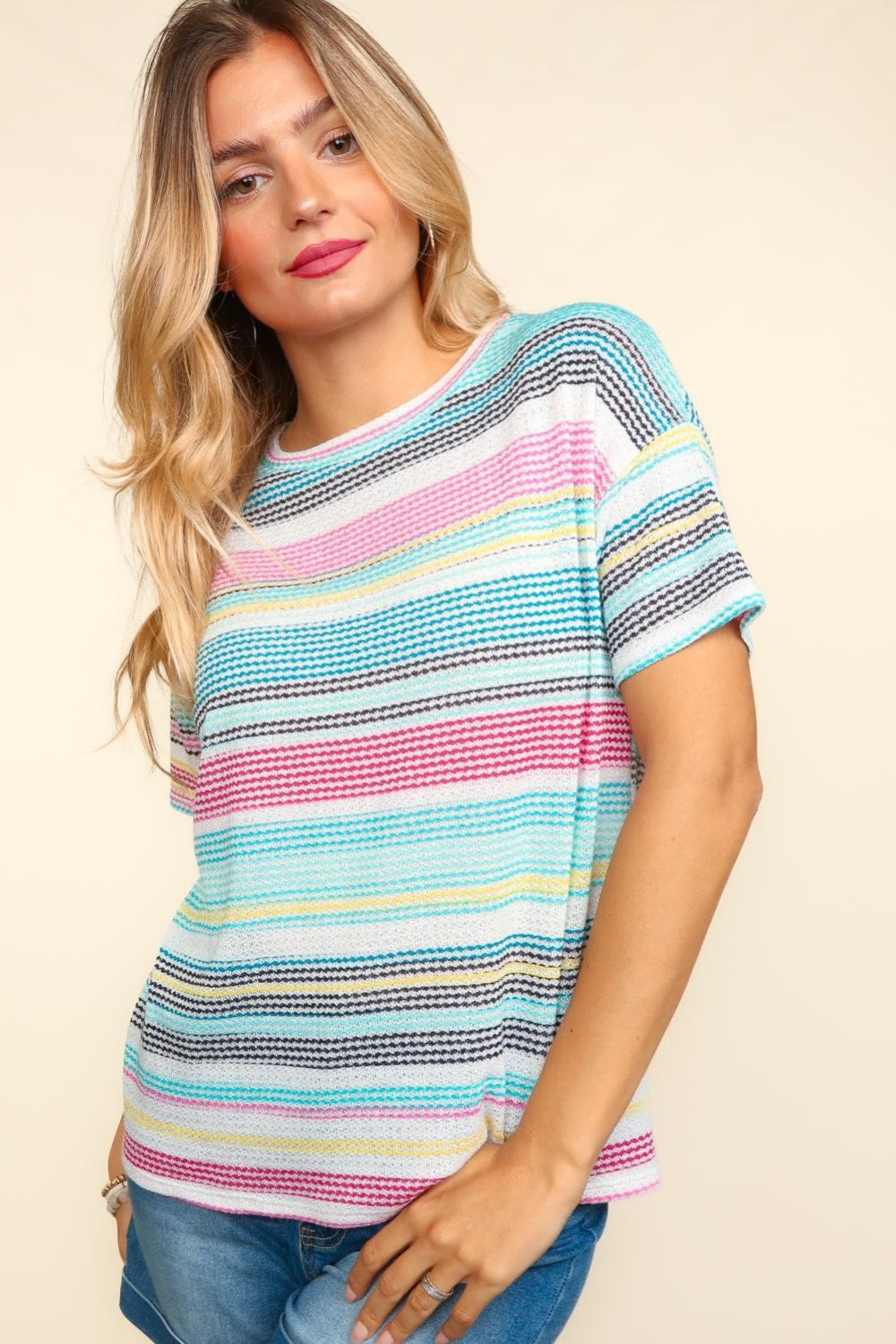 Haptics Waffle Stripe T-Shirt