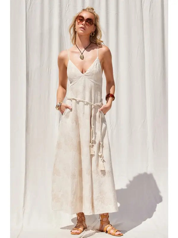 Sage Jacquard Maxi Dress
